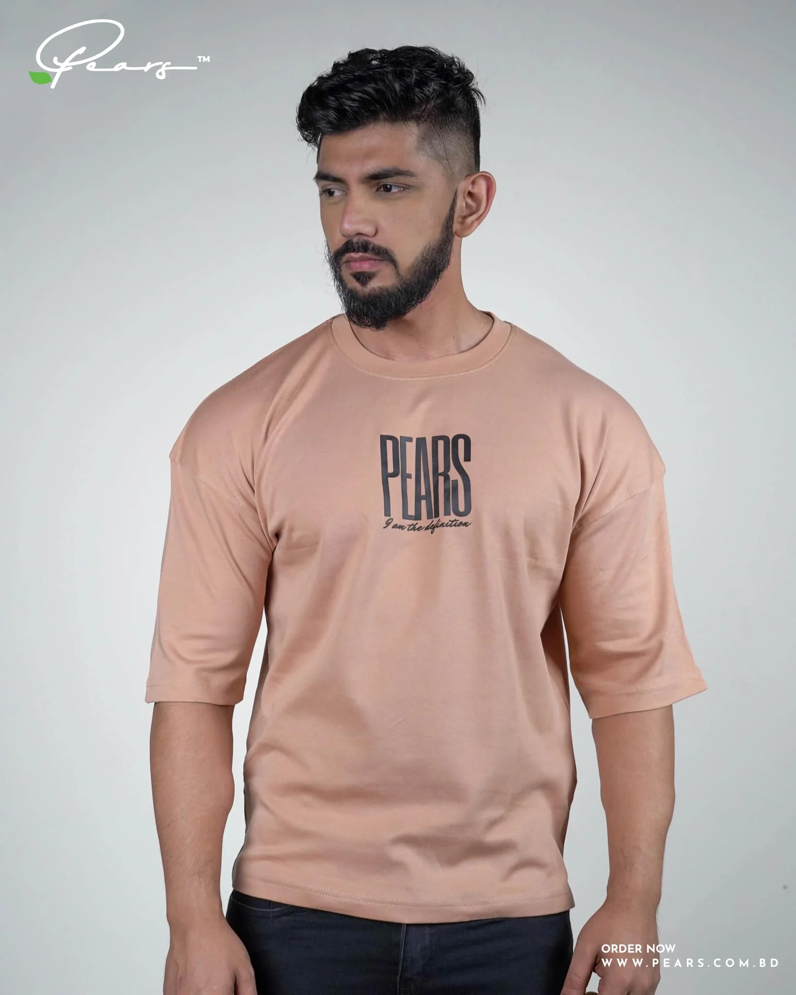 Premium Drop Shoulder T-Shirt - Peach