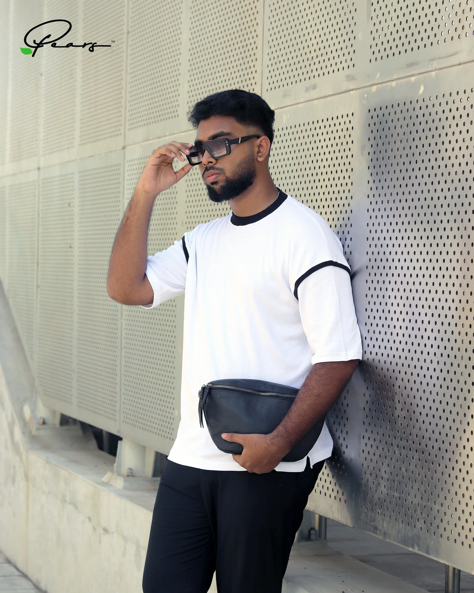 White & Black Contrast Drop Shoulder T-Shirt